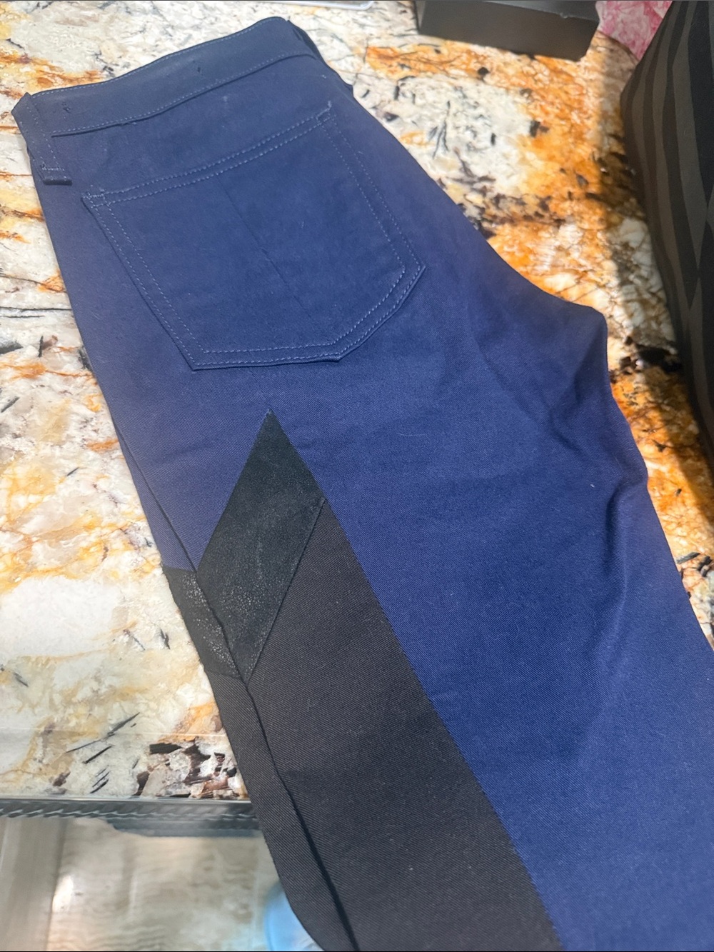 rag & bone The Grand Prix Motocross Leather Blue Black Jeans Size 25 NWOT